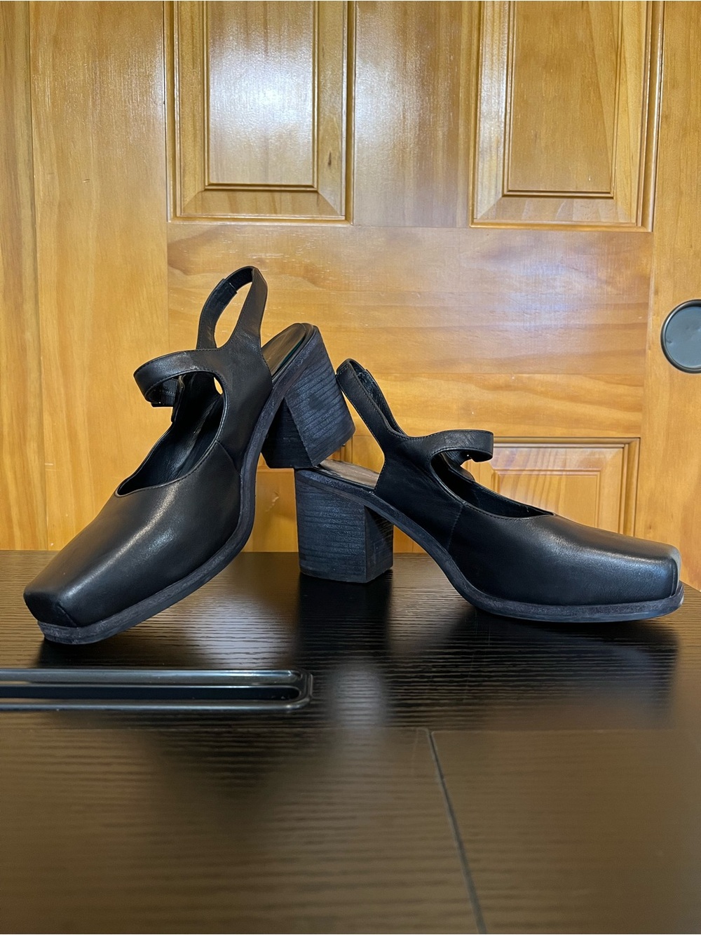 Madewell/Intentionally Blank - Leather Mary Jane Slingbacks